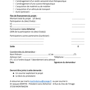 Formulaire d'abondement